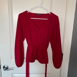 SHEIN red long sleeve shirt